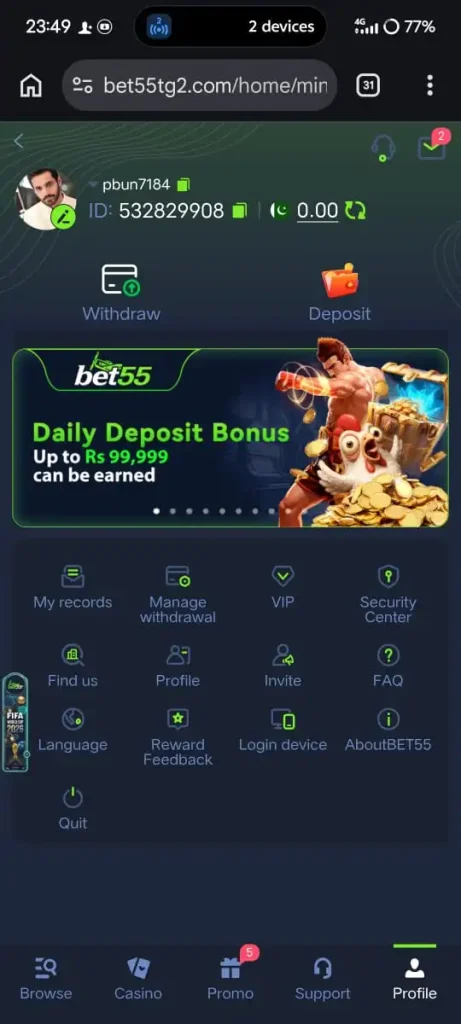 Bet 55